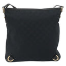 GUCCI GG Canvas Abbey Shoulder Bag Black Gold 131326 Auth 191311A-2
