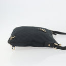 GUCCI GG Canvas Abbey Shoulder Bag Black Gold 131326 Auth 191311A-3