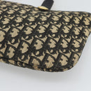 Christian Dior Trotter Canvas Hand Bag Navy Gold Auth 191312-12