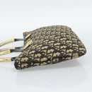 Christian Dior Trotter Canvas Hand Bag Navy Gold Auth 191312-4