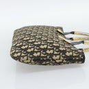 Christian Dior Trotter Canvas Hand Bag Navy Gold Auth 191312-5
