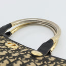 Christian Dior Trotter Canvas Hand Bag Navy Gold Auth 191312-8