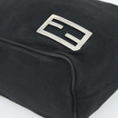 FENDI Shoulder Bag Cotton Jersey Black Silver Auth 191313-9
