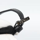 FENDI Shoulder Bag Cotton Jersey Black Silver Auth 191313-10