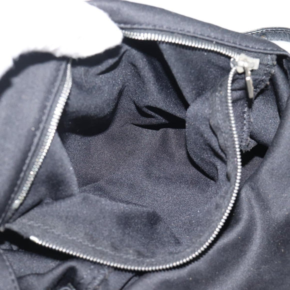 FENDI Shoulder Bag Cotton Jersey Black Silver Auth 191313