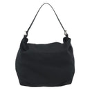FENDI Shoulder Bag Cotton Jersey Black Silver Auth 191313-2
