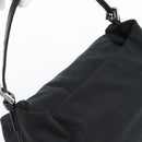 FENDI Shoulder Bag Cotton Jersey Black Silver Auth 191313-6
