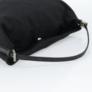 FENDI Shoulder Bag Cotton Jersey Black Silver Auth 191313-7