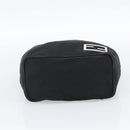 FENDI Shoulder Bag Cotton Jersey Black Silver Auth 191313-5