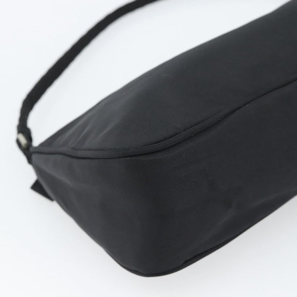 PRADA Accessory Pouch Nylon Black Silver Auth 191315V