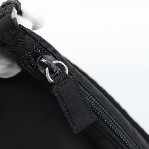 PRADA Accessory Pouch Nylon Black Silver Auth 191315V