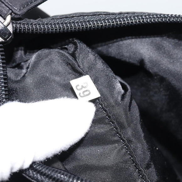 PRADA Accessory Pouch Nylon Black Silver Auth 191315V