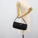 PRADA Accessory Pouch Nylon Black Silver Auth 191315V-23