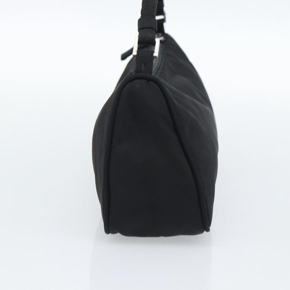 PRADA Accessory Pouch Nylon Black Silver Auth 191315V