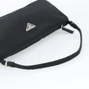 PRADA Accessory Pouch Nylon Black Silver Auth 191315V-7