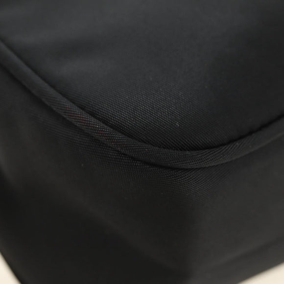 PRADA Hand Pouch Nylon Black Silver Auth 191316V