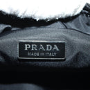 PRADA Hand Pouch Nylon Black Silver Auth 191316V-16