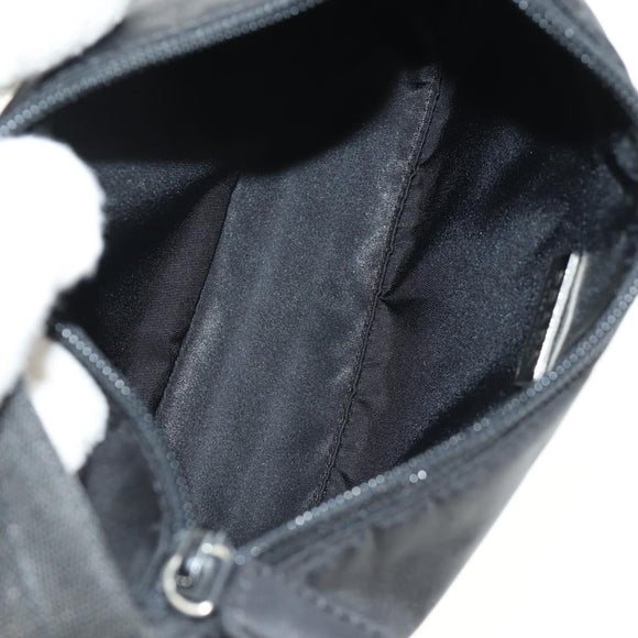 PRADA Hand Pouch Nylon Black Silver Auth 191316V