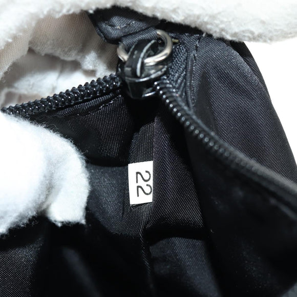 PRADA Hand Pouch Nylon Black Silver Auth 191316V