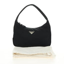 PRADA Hand Pouch Nylon Black Silver Auth 191316V-21