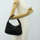 PRADA Hand Pouch Nylon Black Silver Auth 191316V-22