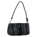 BOTTEGA VENETA INTRECCIATO Hand Bag Leather Black Silver Auth 191317A-1