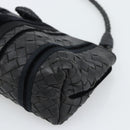 BOTTEGA VENETA INTRECCIATO Hand Bag Leather Black Silver Auth 191317A-9