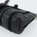 BOTTEGA VENETA INTRECCIATO Hand Bag Leather Black Silver Auth 191317A-15