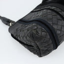 BOTTEGA VENETA INTRECCIATO Hand Bag Leather Black Silver Auth 191317A-16
