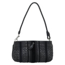 BOTTEGA VENETA INTRECCIATO Hand Bag Leather Black Silver Auth 191317A-13
