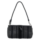 BOTTEGA VENETA INTRECCIATO Hand Bag Leather Black Silver Auth 191317A-2