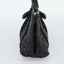 BOTTEGA VENETA INTRECCIATO Hand Bag Leather Black Silver Auth 191317A-4