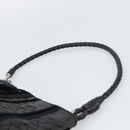 BOTTEGA VENETA INTRECCIATO Hand Bag Leather Black Silver Auth 191317A-8