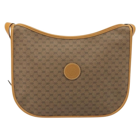 GUCCI Micro GG Supreme Shoulder Bag PVC Beige Gold 001 115 1036 Auth 191318