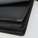 Christian Dior Shoulder Bag Leather Black Gold Auth 191320-9