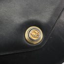 Christian Dior Shoulder Bag Leather Black Gold Auth 191320-17