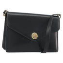 Christian Dior Shoulder Bag Leather Black Gold Auth 191320-1