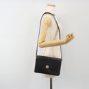 Christian Dior Shoulder Bag Leather Black Gold Auth 191320-23