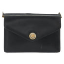 Christian Dior Shoulder Bag Leather Black Gold Auth 191320-13