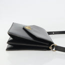 Christian Dior Shoulder Bag Leather Black Gold Auth 191320-3