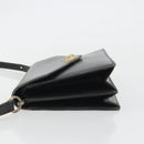 Christian Dior Shoulder Bag Leather Black Gold Auth 191320-4