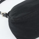 FENDI Mamma Baguette Shoulder Bag Cotton Jersey Black Silver Auth 191327-13