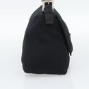 FENDI Mamma Baguette Shoulder Bag Cotton Jersey Black Silver Auth 191327-4