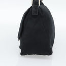 FENDI Mamma Baguette Shoulder Bag Cotton Jersey Black Silver Auth 191327-5