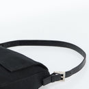 FENDI Mamma Baguette Shoulder Bag Cotton Jersey Black Silver Auth 191327-8