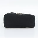 FENDI Mamma Baguette Shoulder Bag Cotton Jersey Black Silver Auth 191327-9