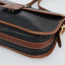 CELINE Shoulder Bag Leather Black Gold Auth 191330-9