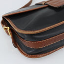 CELINE Shoulder Bag Leather Black Gold Auth 191330-14