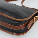 CELINE Shoulder Bag Leather Black Gold Auth 191330-15