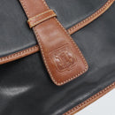 CELINE Shoulder Bag Leather Black Gold Auth 191330-17
